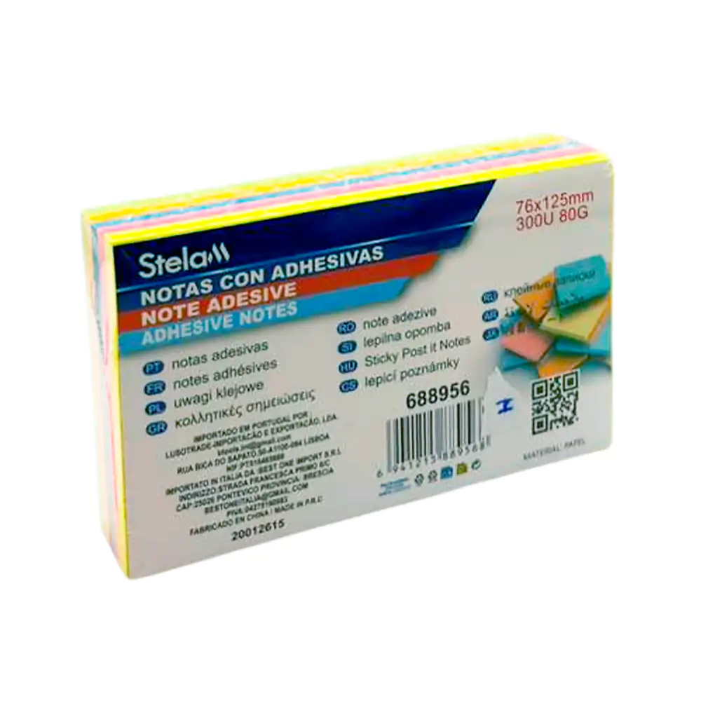Paquete con 300 notas adhesivas post it stelam de 76x125mm, variedad …