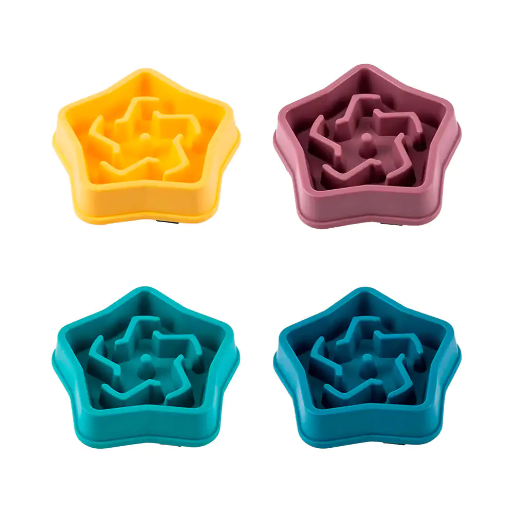 Plato entrenador antiasfixia para mascota con forma de estrella y lab…