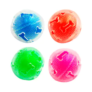 Juguete chillón para mascota en forma de pelota translúcida, diseño d…
