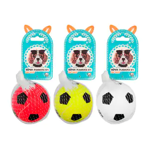 Pelota para mascota de goma rígida con estampado de balón de fútbol d…