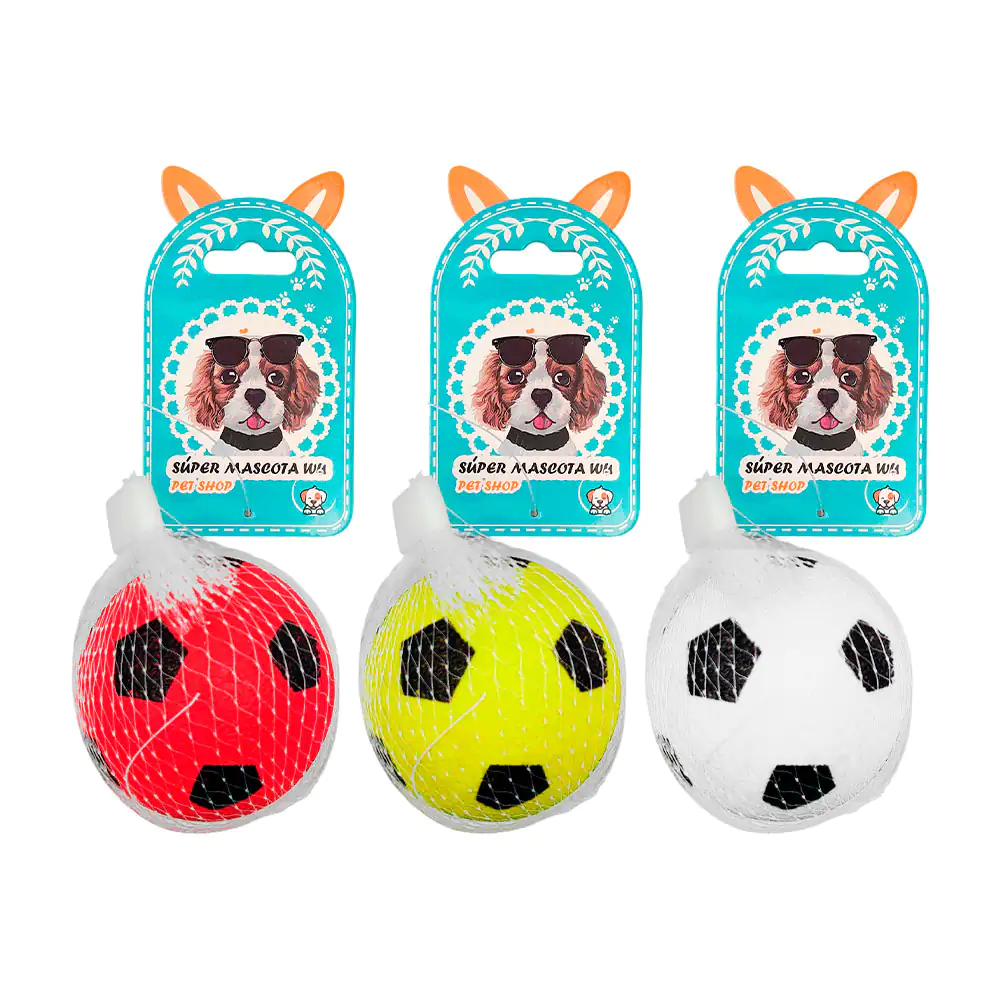 Pelota para mascota de goma rígida con estampado de balón de fútbol d…