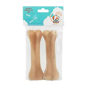 Paquete con 2 huesos de 12.5cm de carnaza para perro / 73535