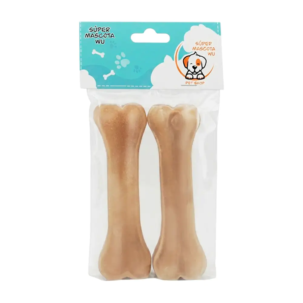 Paquete con 2 huesos de 12.5cm de carnaza para perro / 73535