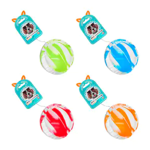 Juguete chillón para mascota en forma de pelota con 2 hendiduras, var…