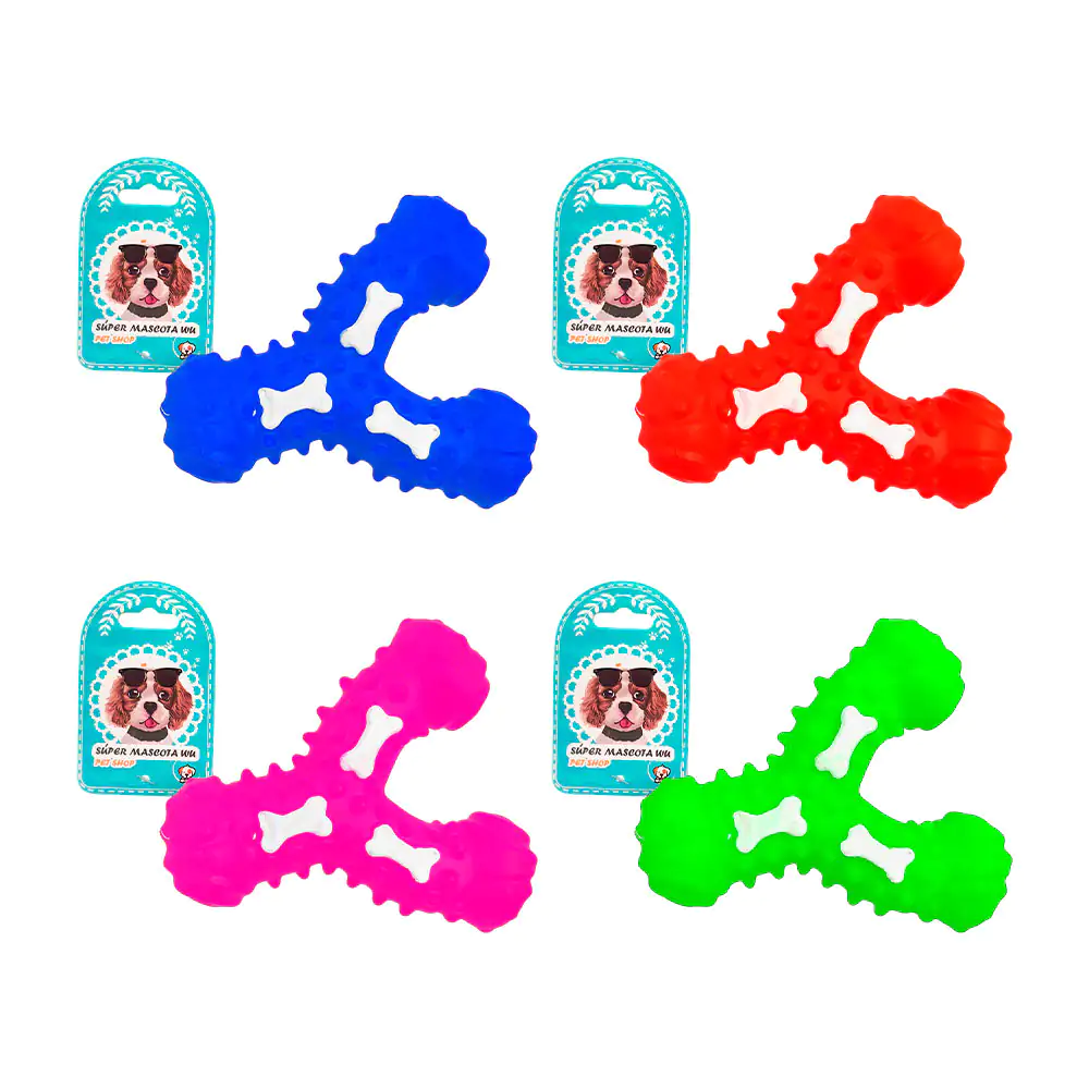 Juguete chillón para mascota en forma de y, con textura + estampado d…