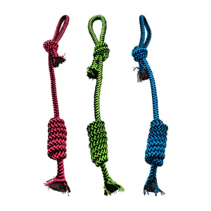 Juguete mordedera para mascota de cuerda bicolor en forma de nudo + a…