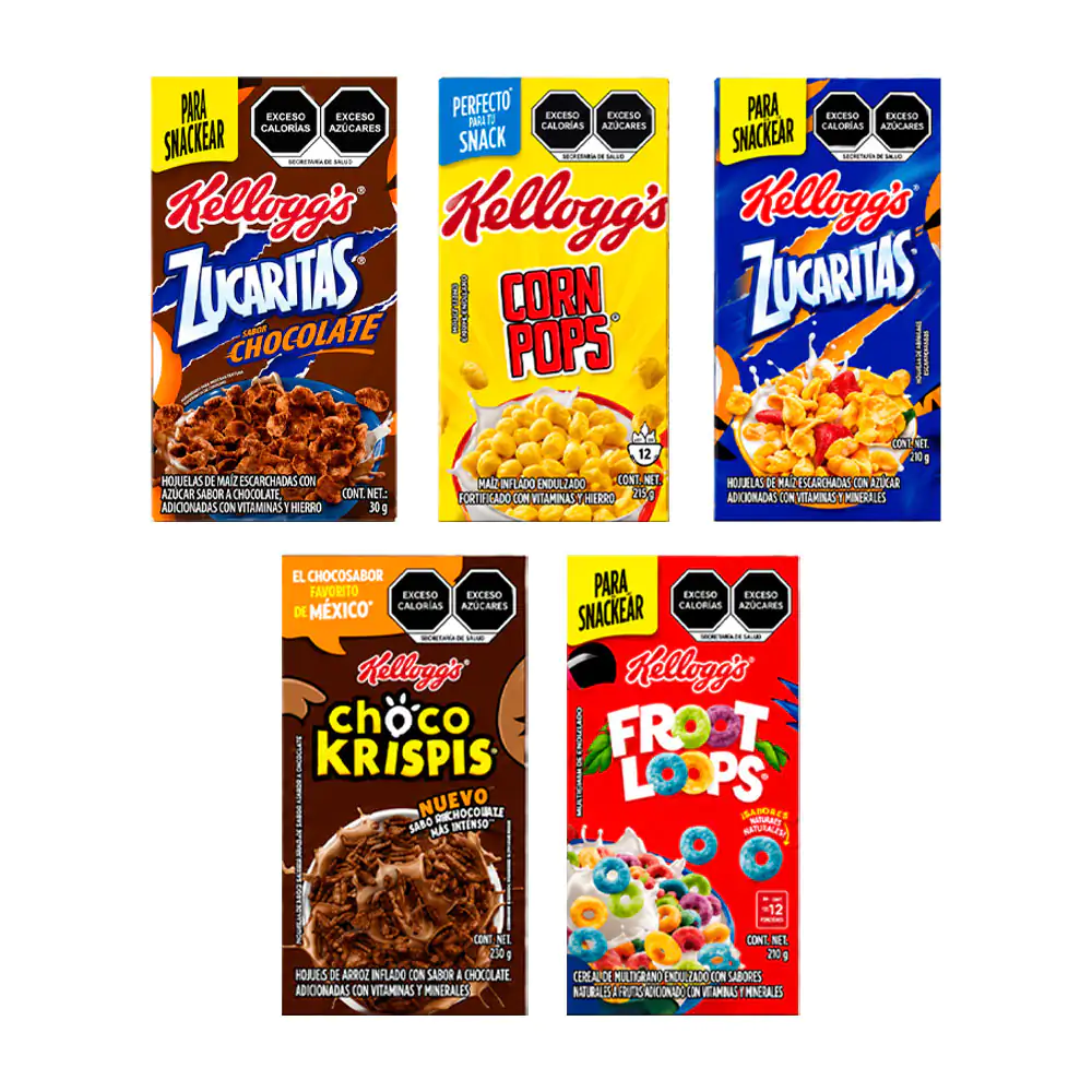 Mini caja de cereal kellogg´s de 25g a 38g, variedad de sabores / 750…
