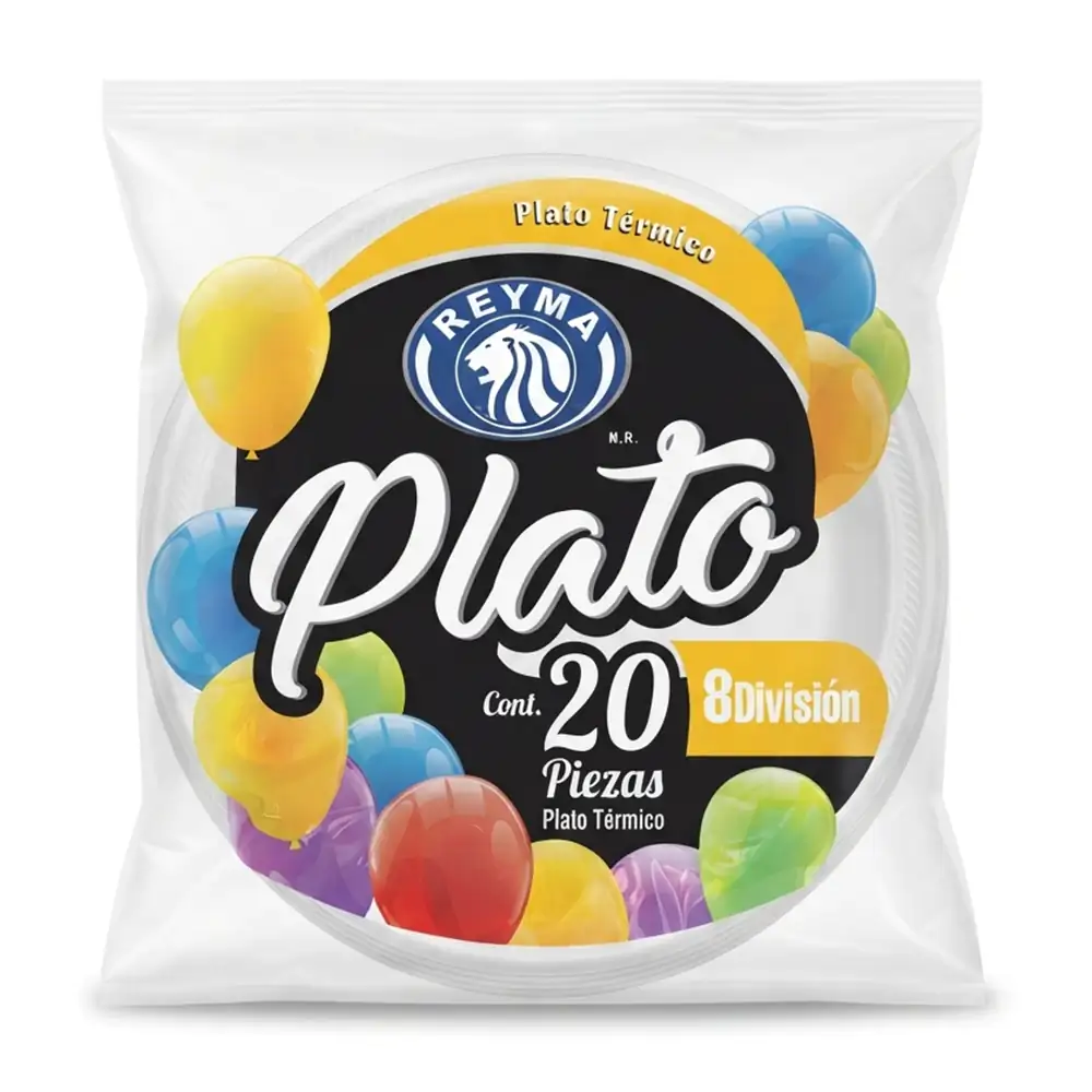 Paquete reyma de 20pz, plato #8 con divisiones / 802262
