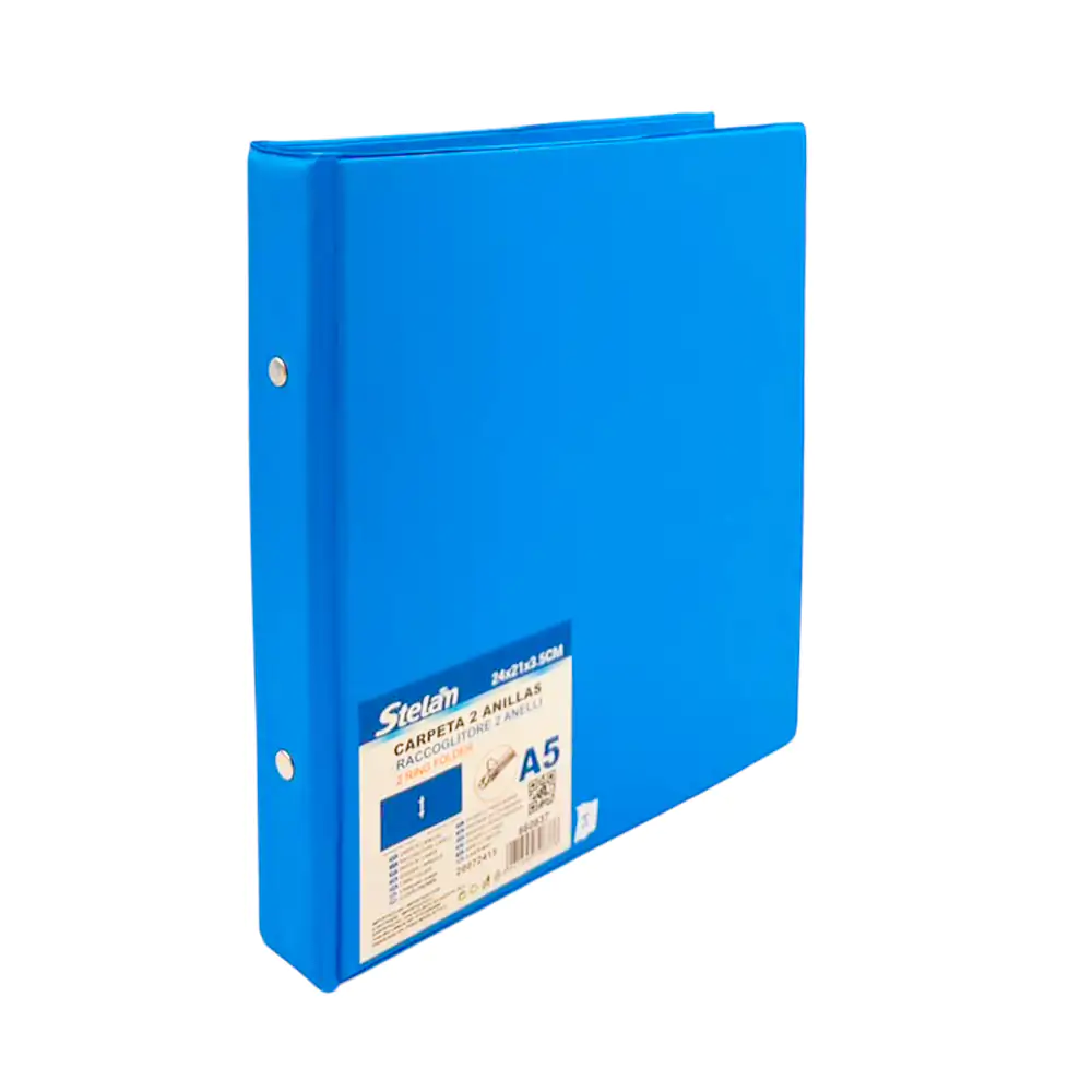 Carpeta recopilador stelan con 2 anillos metálicos, 24x21x3.5cm, vari…