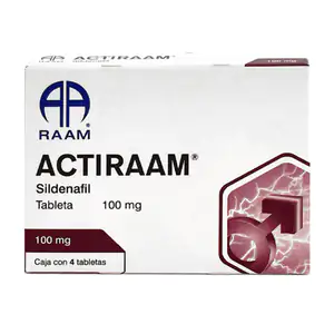 Caja con 4 pastillas actiraam sildenafil de 100mg / 874158