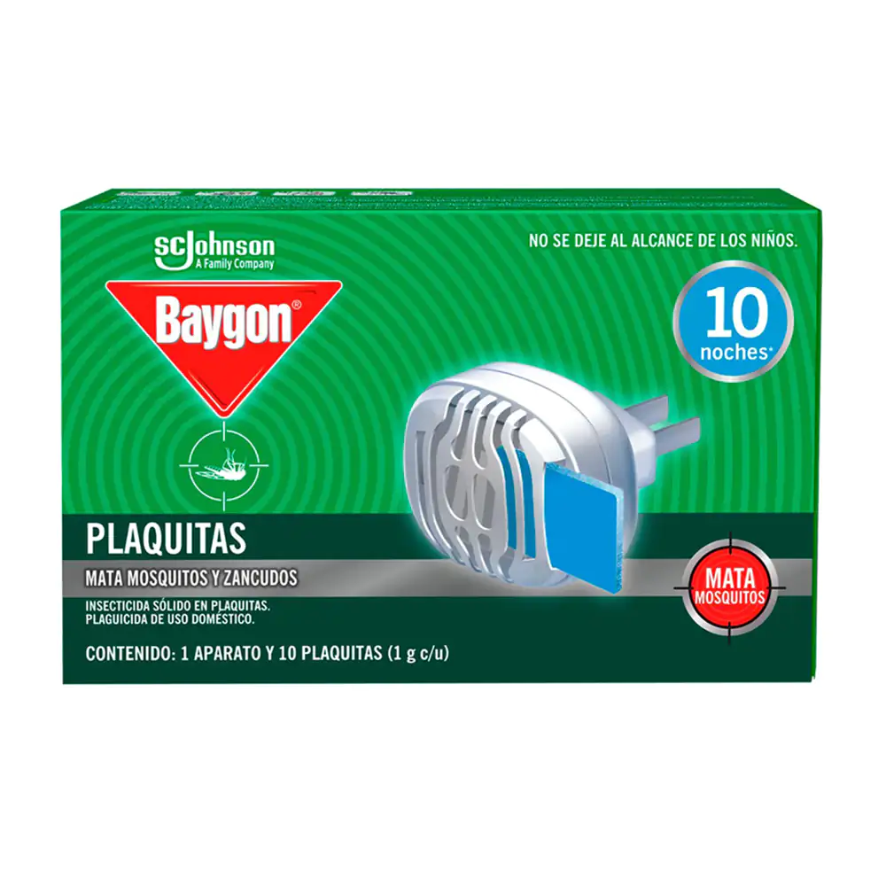 Paquete con aparato baygon + 10 laminitas insecticidas