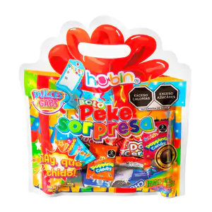 1pza Bolo peke sorpresa hubin con dulces, galletas y juguetes 100g / …