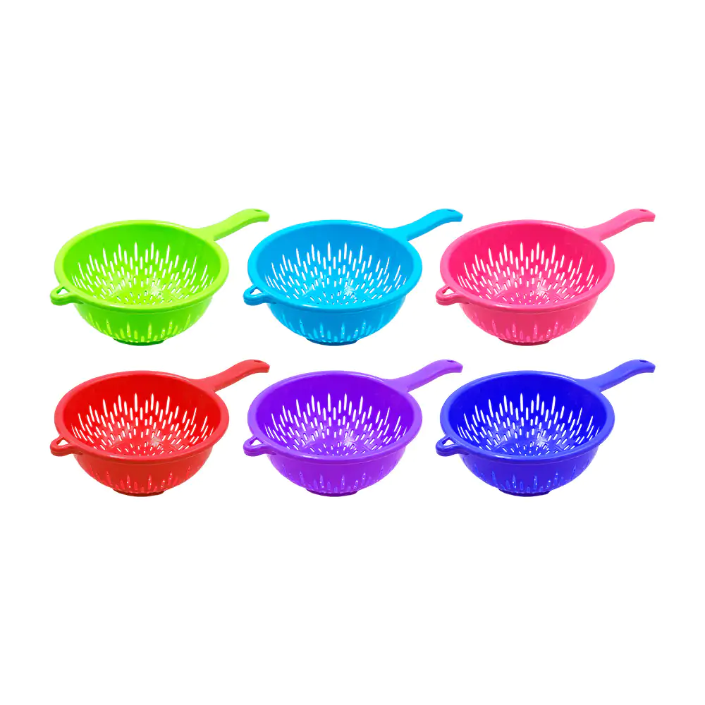 Colador - escurridor de plástico con mango chico, 21cm, agarre ergonó…