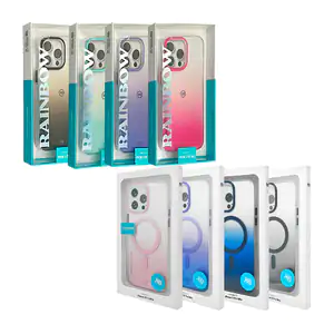 Funda bicolor para iphone 15 pro max, con detalles en colores y efect…