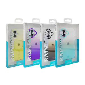 Funda bicolor para iphone 16 con detalles en colores y efecto degrada…