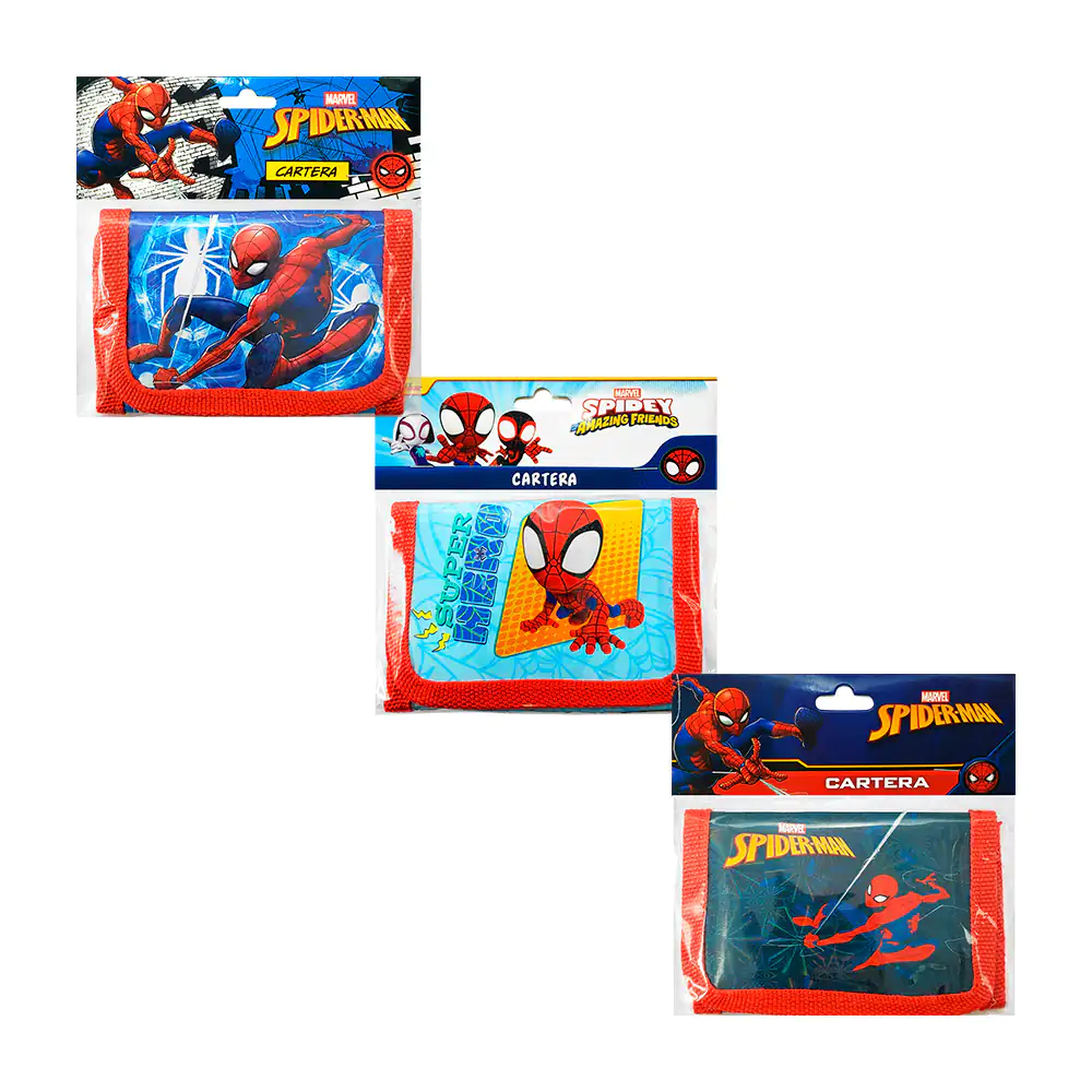 Cartera - billetera infantil, plastificada con estampado de spider ma…