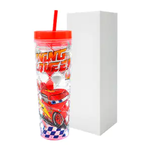 Vaso cilíndrico de acrílico con capacidad de 600ml, relieve de rombo …