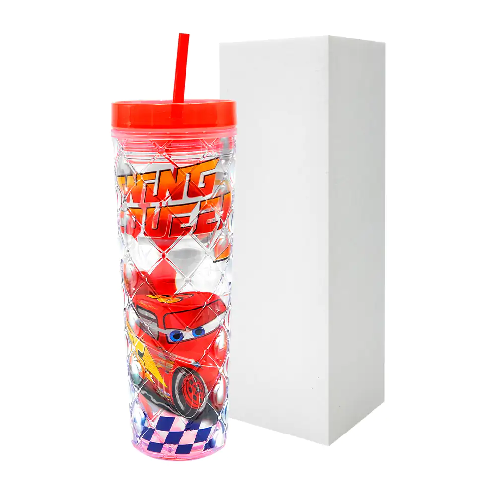 Vaso cilíndrico de acrílico con capacidad de 600ml, relieve de rombo …