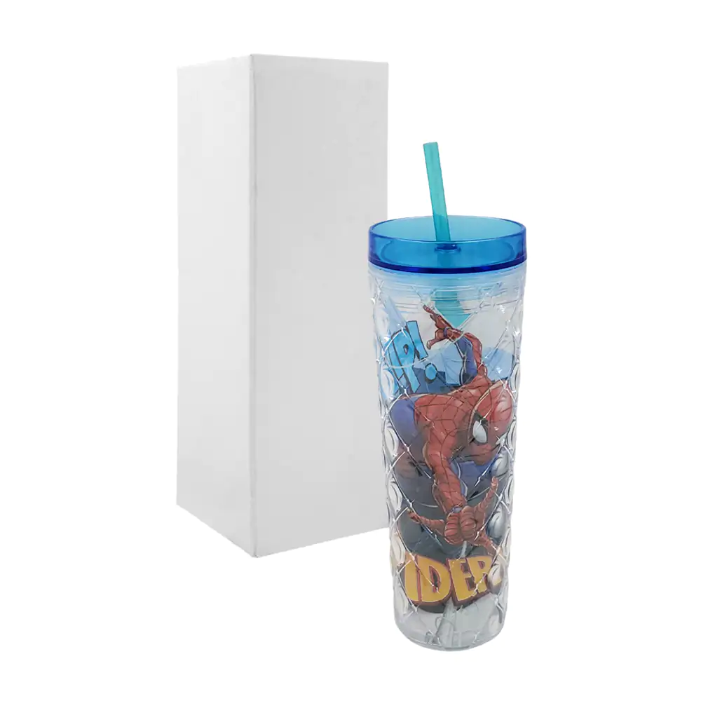 Vaso cilíndrico de acrílico con capacidad de 600ml, relieve de rombo …