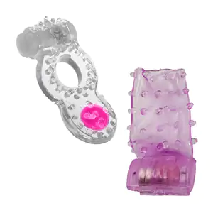 1pza anillo vidrador doble de silicona con estimulador para chicas, d…
