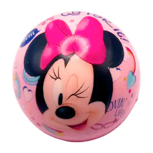 1pza Pelota de goma suave de 10cm con estampado de minnie mouse