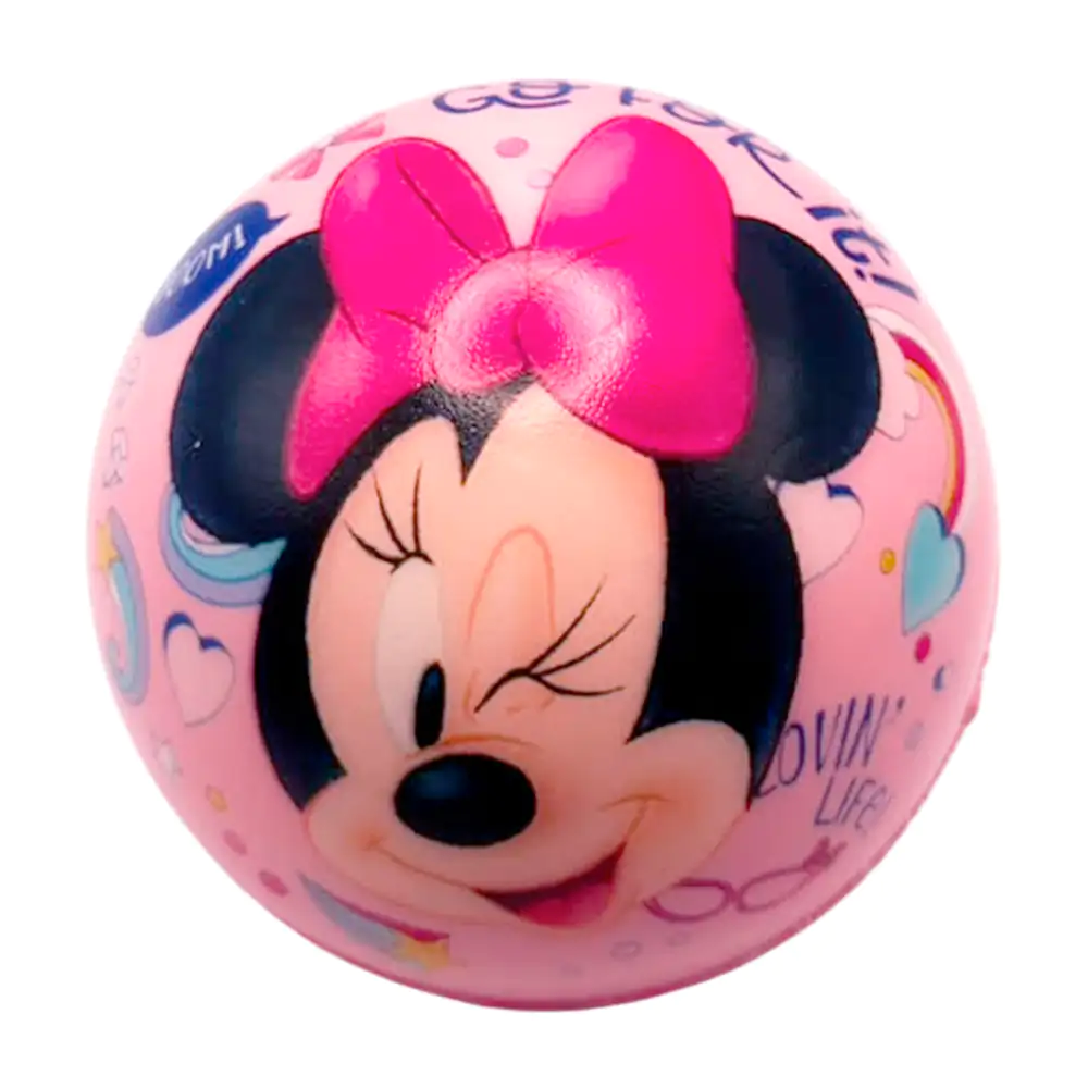 1pza Pelota de goma suave de 10cm con estampado de minnie mouse
