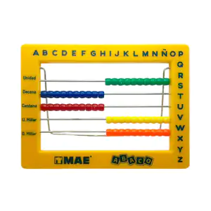 Ábaco chico rectangular de plástico resistente y soporte de metal con…