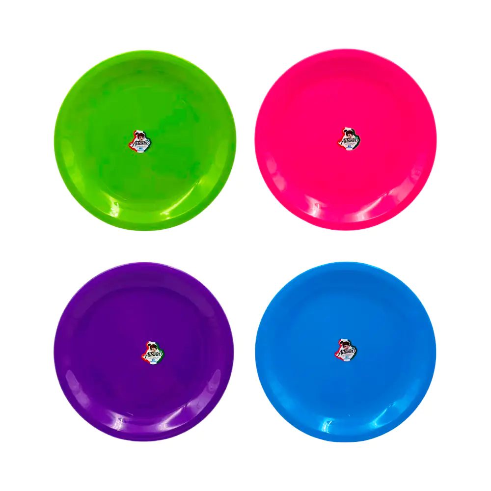 1pz Plato extendido de plástico aitana de 19cm, variedad de colores