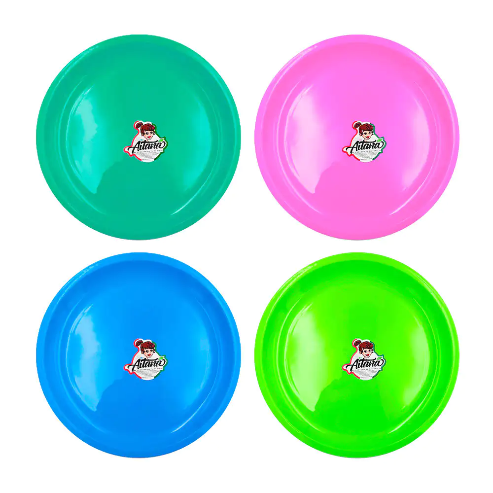 1pz Plato extendido de plástico aitana de 22cm, variedad de colores