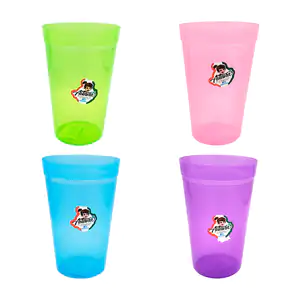 1pz vaso de plástico aitana traslúcido con capacidad de 350ml, varied…