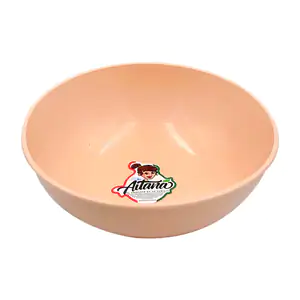 1pz Plato hondo de plástico aitana de 17cm en color beige