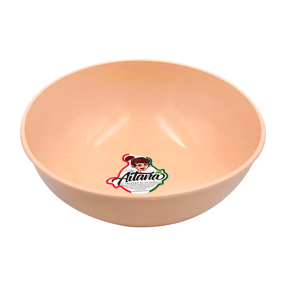 1pz Plato hondo de plástico aitana de 17cm en color beige