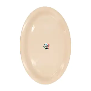 1pz Plato semi plano tampiqueño aitana de 28x20cm en color beige