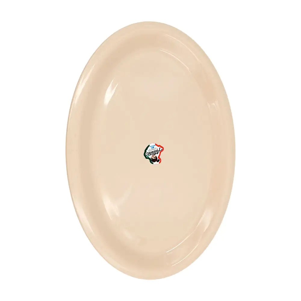 1pz Plato semi plano tampiqueño aitana de 28x20cm en color beige