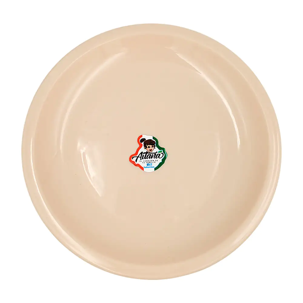 Mini plato de plástico extendido aitana de 16cm en color beige