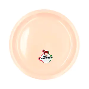 1pz Plato extendido circular de plástico aitana de 24cm en color beige