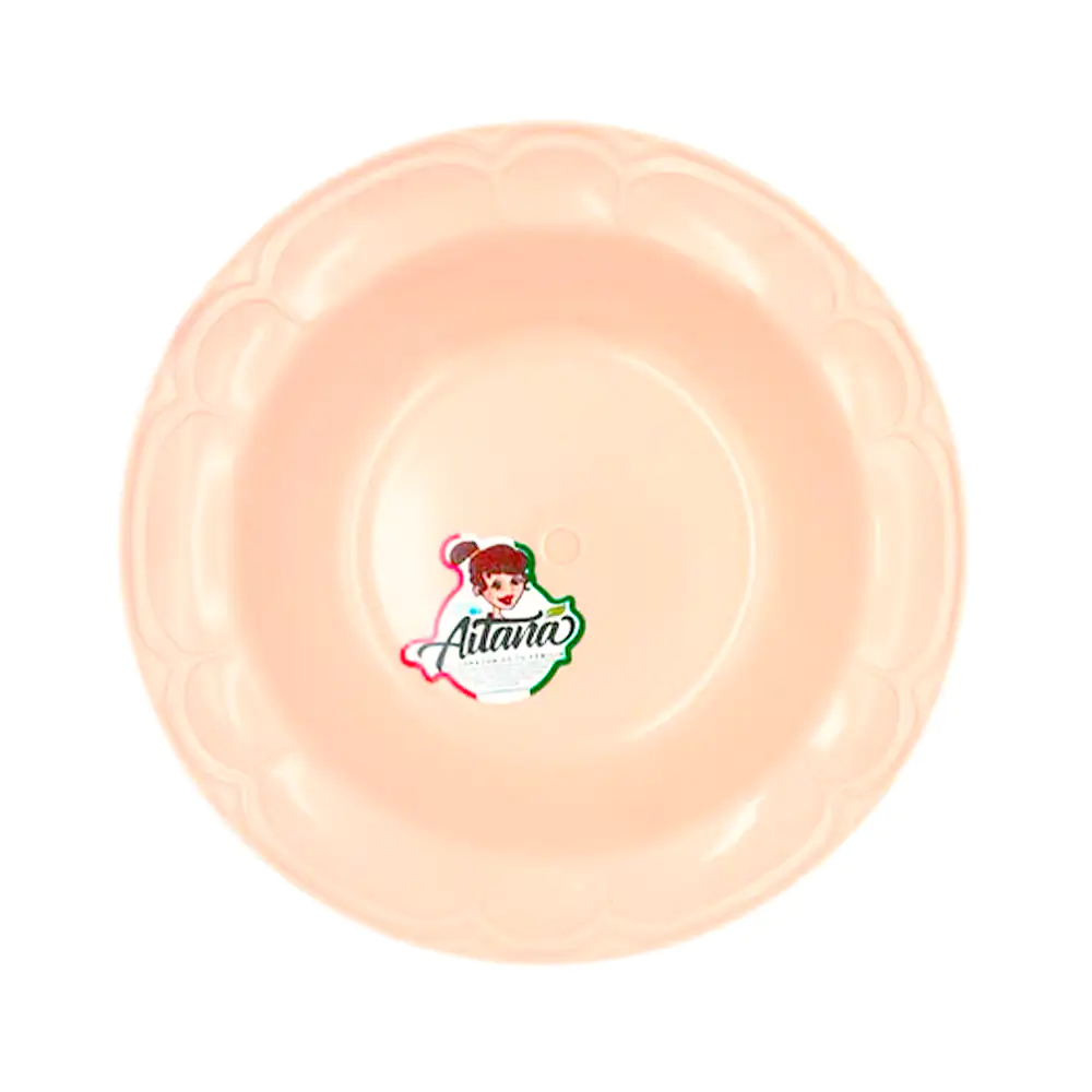 1pz Plato semi hondo de plástico aitana con detalles grabados en colo…