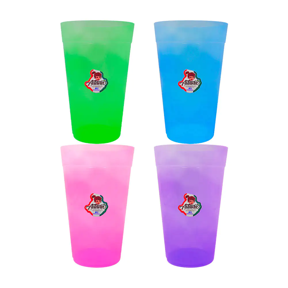 1pz Vaso translucido aitana de plástico con capacidad de 500ml, varie…