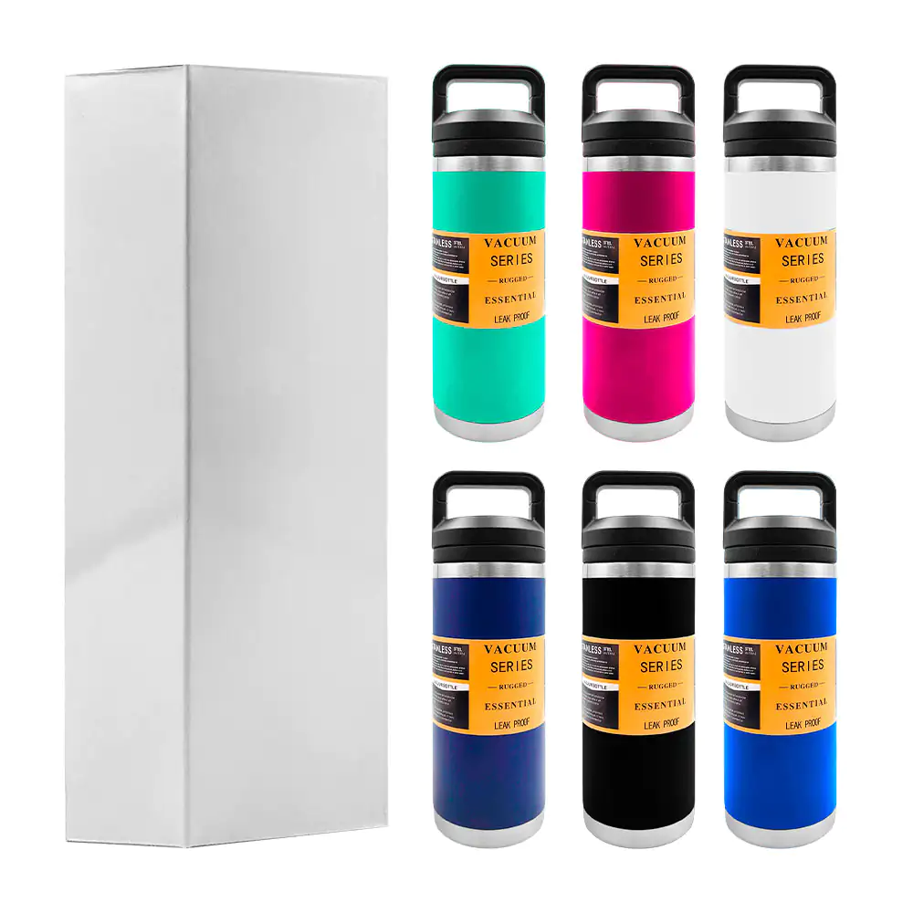 Botella tipo termo lisa con capacidad de 600ml + agarradera, variedad…