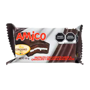 Pastelito amico de chocolate con cubierta y relleno de leche, 30g / a…