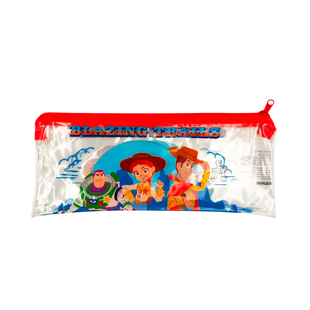Estuche lapicera transparente con estampado de toy story, 25x10cm 