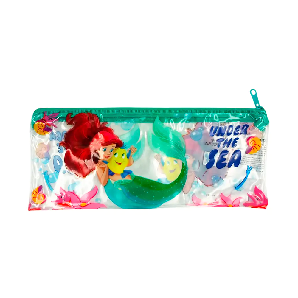 Estuche lapicera transparente con estampado de ariel, la sirenita, 25…
