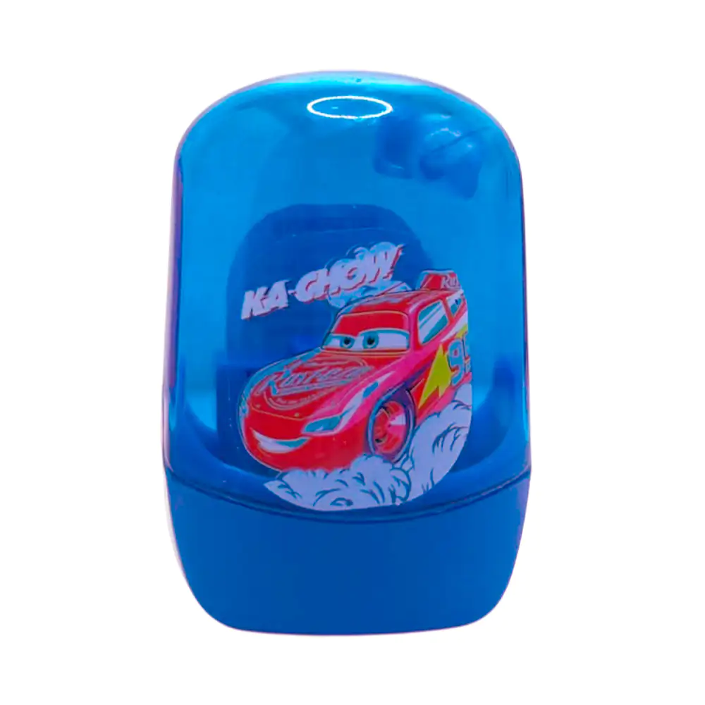 1pza Sacapuntas doble con estuche de almacenamiento y estampado de cars