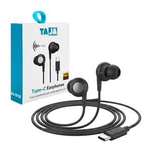 Audífonos alámbricos taja con entrada usb-c y detalles metálicos + mi…