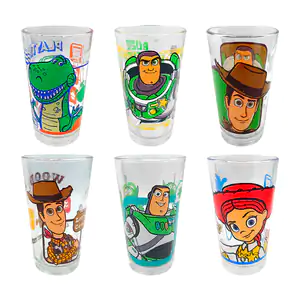 Vaso de vidrio con capacidad de 480ml y estampado de toy story, varie…