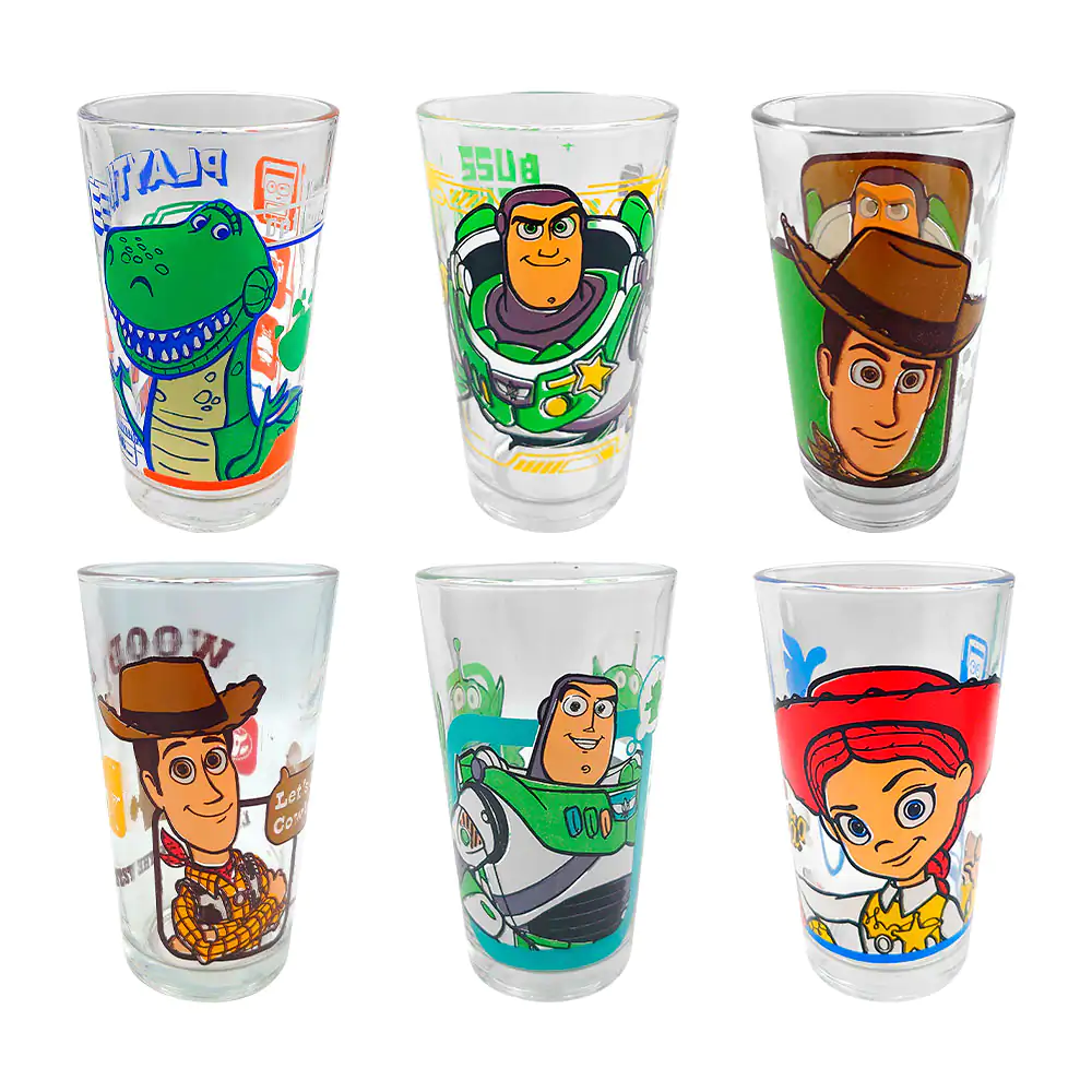 Vaso de vidrio con capacidad de 480ml y estampado de toy story, varie…