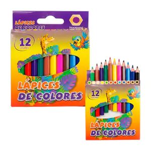 Paquete de 12 colores cortos escolares de madera / ben fang / coloure…