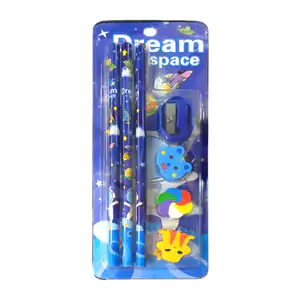 Blíster con 3 lápices, borrador y sacapuntas / b0045