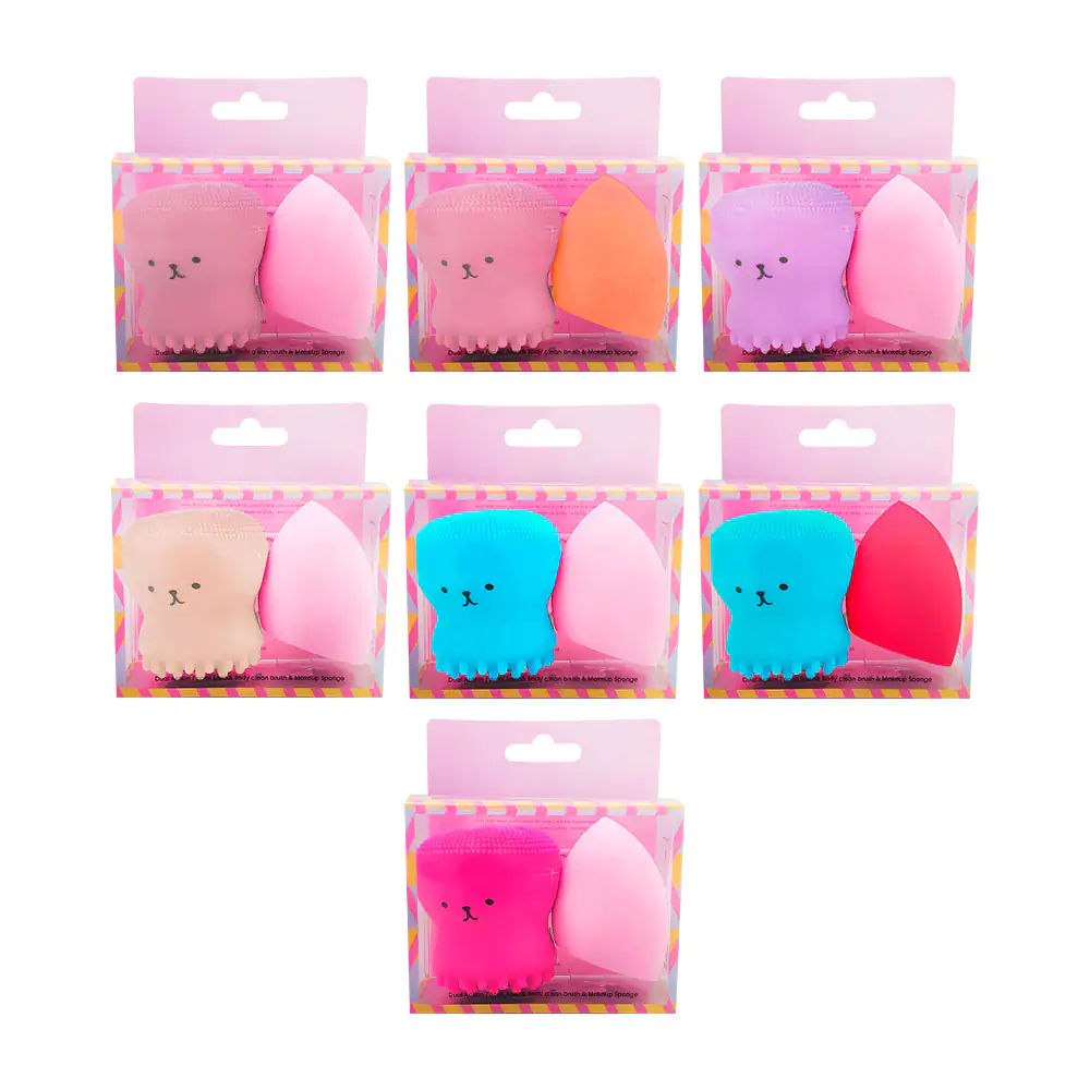 Paquete con 1 esponja para maquillaje + pulpo de silicona para limpie…