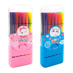 Estuche de plástico resistente con 12 marcadores de colores punta red…